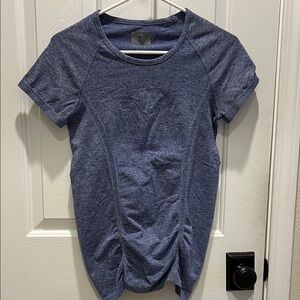 Athleta Heathered Blue Short Sleeve Workout Tee